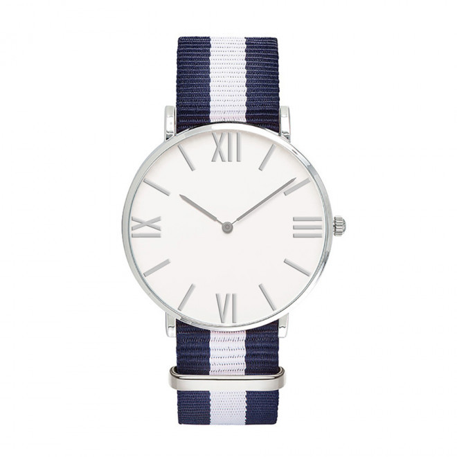 MONTRE PERSONNALISEE HOMME 'AXEL' - chrome/bleu/blanc