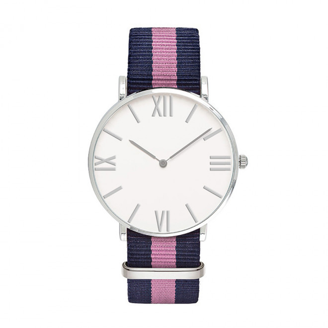 MONTRE PERSONNALISEE HOMME 'AXEL' - chrome/bleu/rose