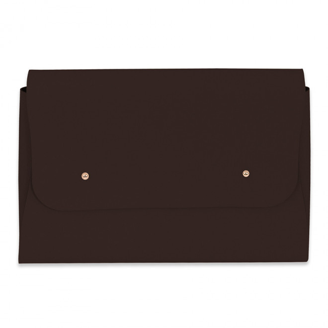 POCHETTE PUBLICITAIRE EN CUIR RECYCLE 'ELENA' - chocolat