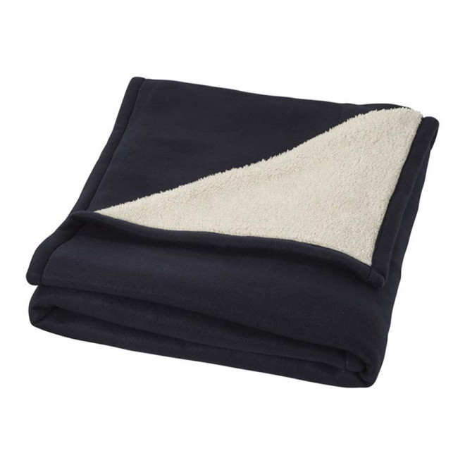 PLAID EN POLAIRE PUBLICITAIRE 'VOLNA' 4J - marine/blanc