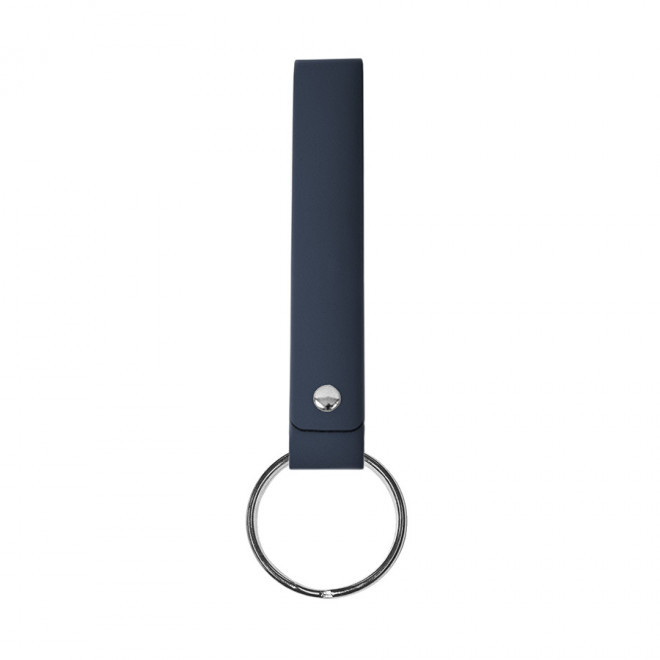 PORTE-CLES PUBLICITAIRE EN CUIR RECYCLE 'CLARA' - bleu jean