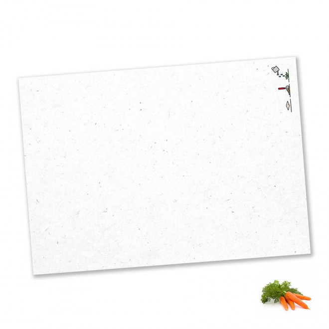 PAPIER ENSEMENCE MIE PERSONNALISABLE 'HORTUS' A4 - carotte