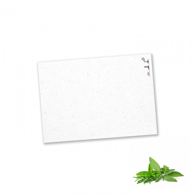 PAPIER ENSEMENCE MIE PERSONNALISE 'HORTUS' A6 - mélange d'herbes aromatiques
