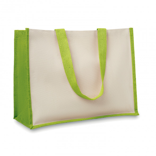 SAC PERSONNALISÉ EN JUTE/TOILE 'FIORI' - vert