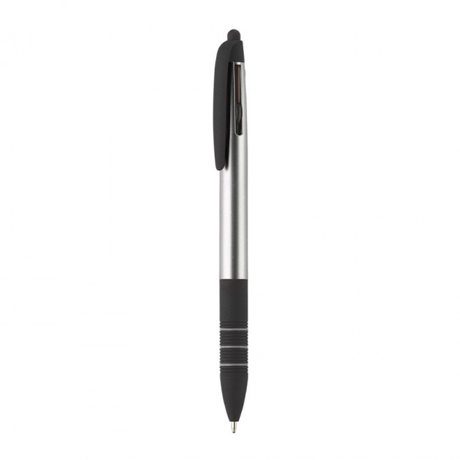 STYLO PUBLICITAIRE 3 COULEURS AVEC STYLET 'MAYALL' - argenté
