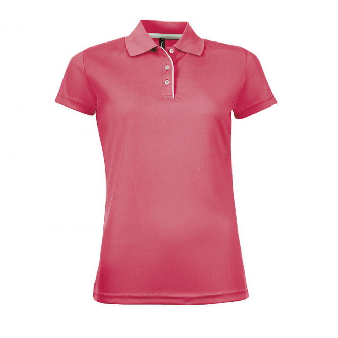 POLO PUBLICITAIRE RESPIRANT FEMME 'PERFORMER' 180 GR/M² - corail fluo