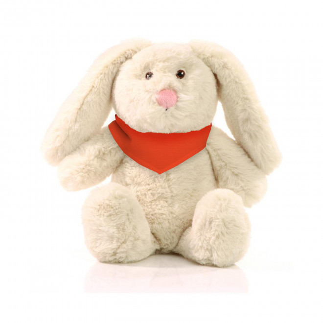 PELUCHE RPET LAPIN PERSONNALISABLE 'PINOU BANDANA' - orange