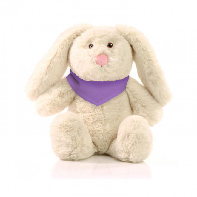 PELUCHE RPET LAPIN PERSONNALISABLE 'PINOU BANDANA' - violet