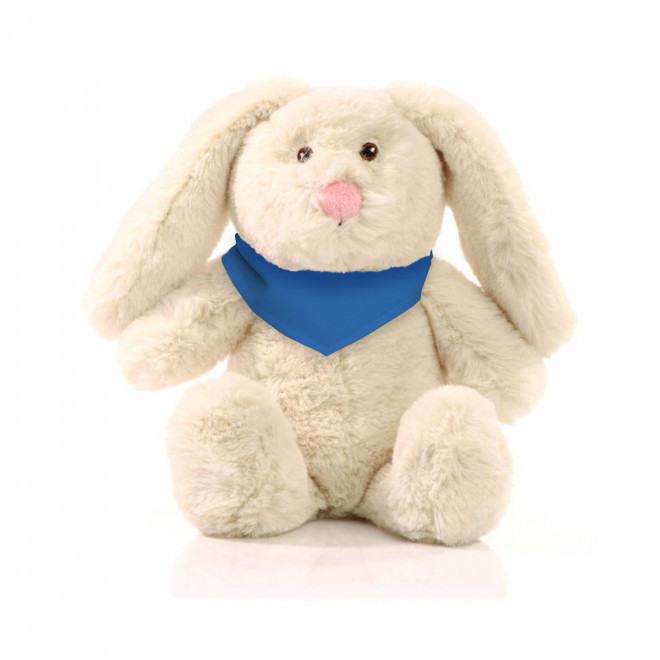 PELUCHE RPET LAPIN PERSONNALISABLE 'PINOU BANDANA' - bleu