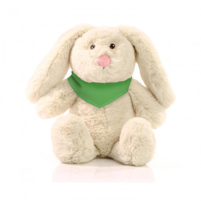 PELUCHE RPET LAPIN PERSONNALISABLE 'PINOU BANDANA' - vert clair