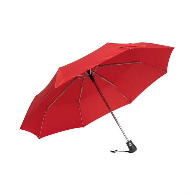 PARAPLUIE PUBLICITAIRE TEMPETE PLIABLE OUVERTURE AUTO 'THURSO' - rouge