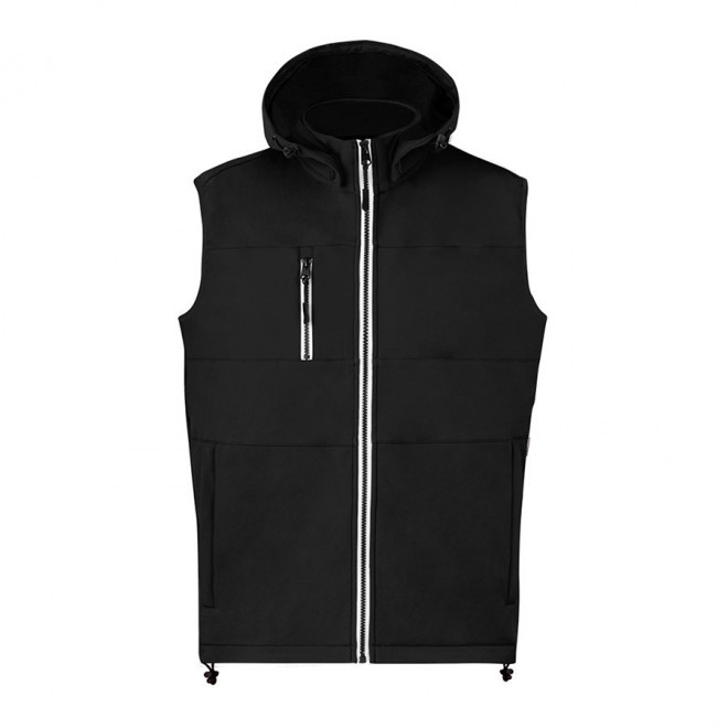 BODYWARMER SOFTSHELL MIXTE PROMOTIONNEL 'ISIDORE BW' - noir