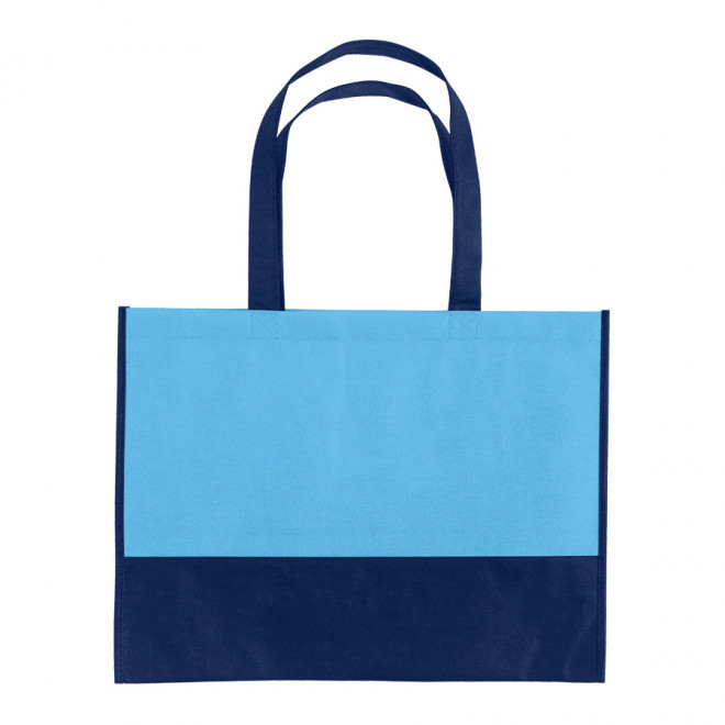 SAC SHOPPING PERSONNALISABLE 'ROMA' 80 GR/M² - bleu ciel/bleu marine