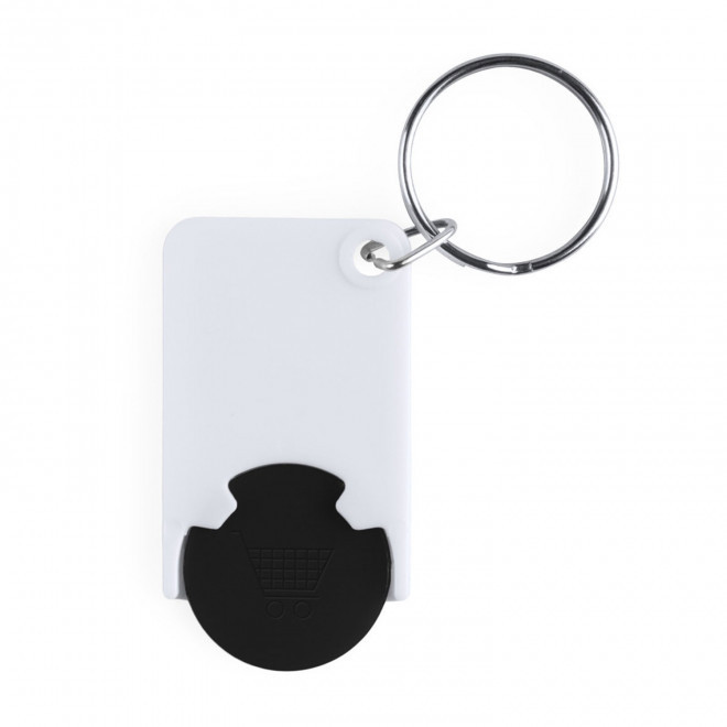 PORTE-CLÉS PUBLICITAIRE JETON 'TOKEN' - noir
