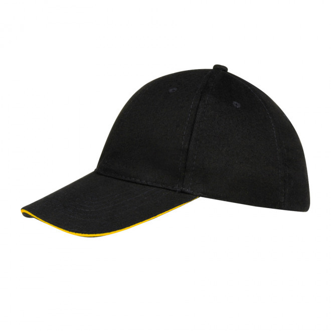 CASQUETTE PUBLICITAIRE 'BUFFALO' 260 GR/M² - noir/jaune