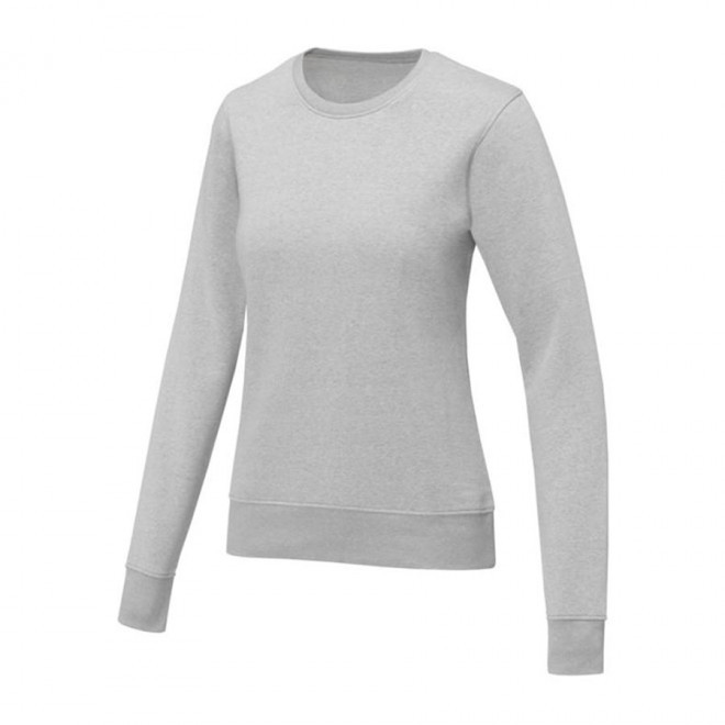 SWEAT PUBLICITAIRE COL ROND FEMME 'ZERIO' - gris clair