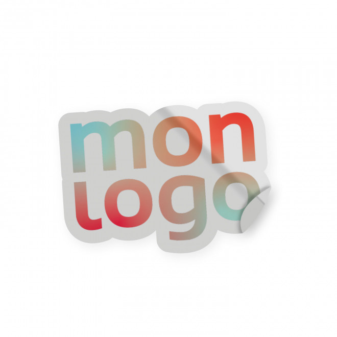 STICKERS A LA FORME PUBLICITAIRE PAPIER COUCHE 'KLISTER' - à la forme