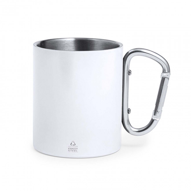 MUG MOUSQUETON PERSONNALISABLE 'MACKENZA RECYCLEE' - blanc