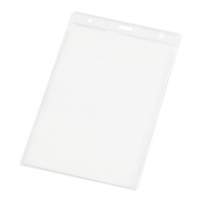 PORTE-BADGE VERTICAL PUBLICITAIRE FORMAT A6 'ERKI' - transparent