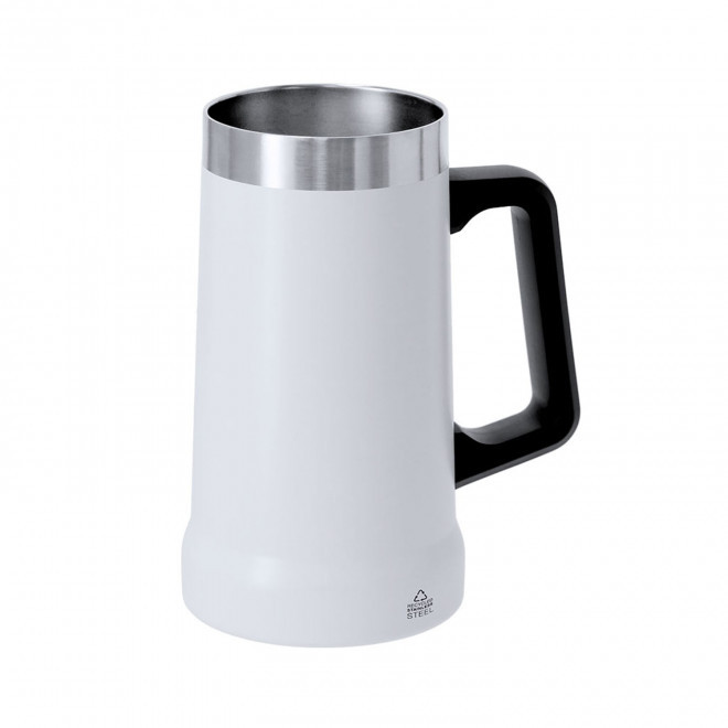 CHOPE EN ACIER DOUBLE PAROI PERSONNALISEE 700ML 'NOXGLI' - blanc