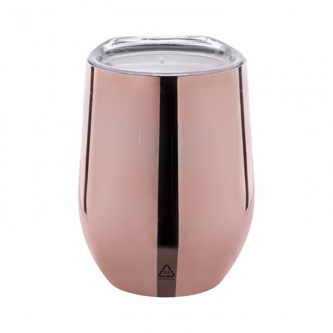 MUG ISOTHERME 350ML PERSONNALISABLE 'GOUGA RECYCLE GOLD' - rose