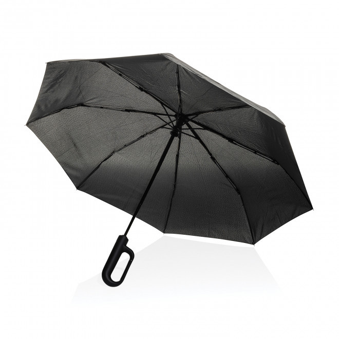 PARAPLUIE AVEC MOUSQUETON RPET PERSONNALISABLE 'YARA'  - noir