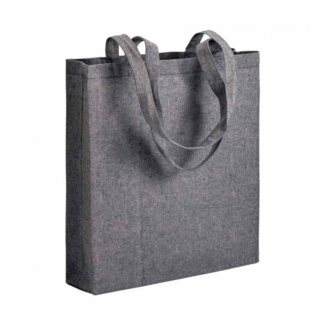 TOTE BAG PUBLICITAIRE À SOUFFLET EN COTON RECYCLÉ 150GR/M² 'BOQUITA' - bleu nuit