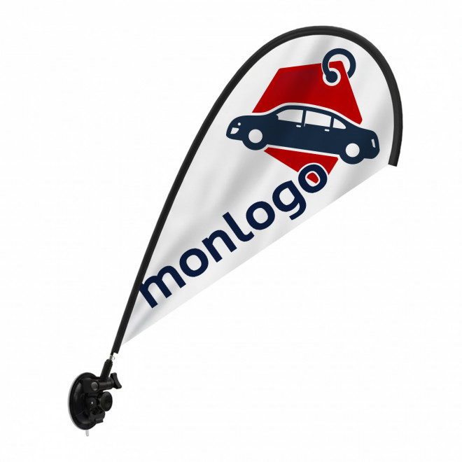 MINI ORIFLAMME PERSONNALISABLE 'TOLITO VENTOUSE' - quadrichromie