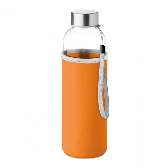 BOUTEILLE EN VERRE/NEOPRENE PERSONNALISABLE 'BOCA GLASS' - orange