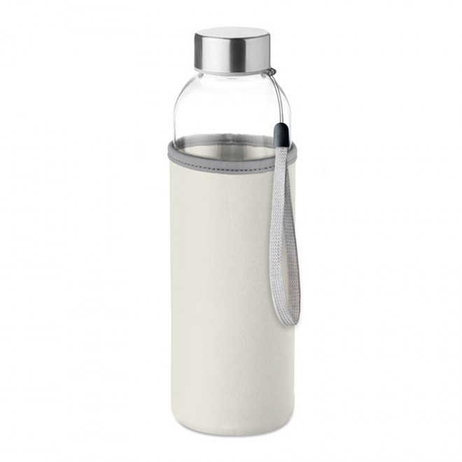 BOUTEILLE EN VERRE/NEOPRENE PERSONNALISABLE 'BOCA GLASS' - beige
