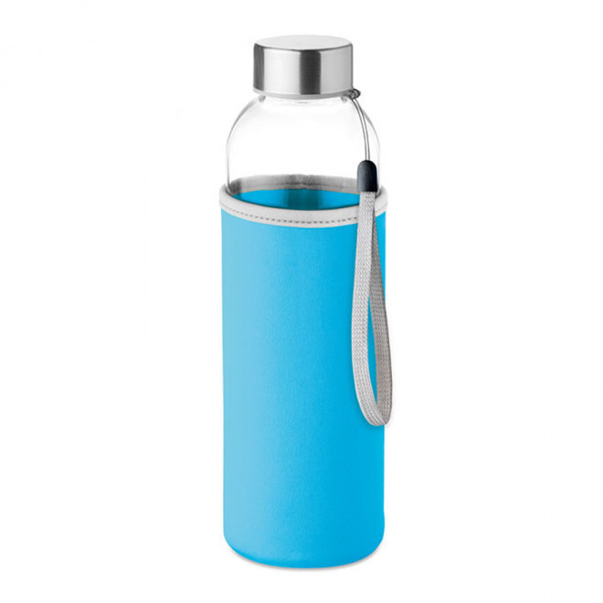 BOUTEILLE EN VERRE/NEOPRENE PERSONNALISABLE 'BOCA GLASS' - turquoise
