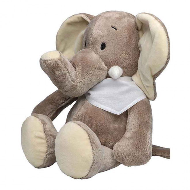 PELUCHE ELEPHANT PERSONNALISABLE 'DUMBA BANDANA' - blanc