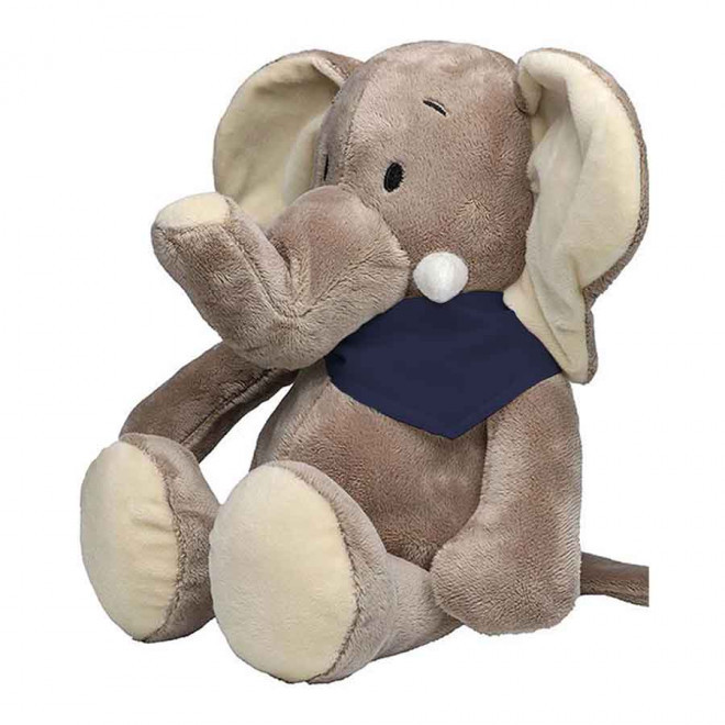 PELUCHE ELEPHANT PERSONNALISABLE 'DUMBA BANDANA' - bleu foncé