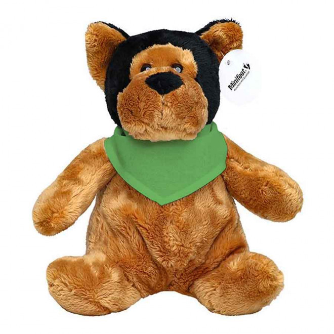 PELUCHE CHIEN PERSONNALISABLE 'WOOFI BANDANA' - vert clair