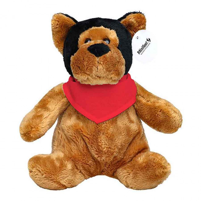 PELUCHE CHIEN PERSONNALISABLE 'WOOFI BANDANA' - rouge
