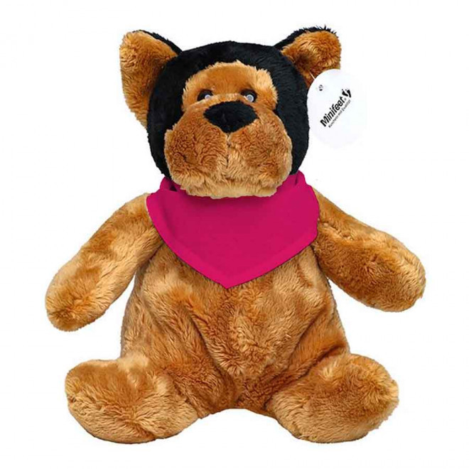 PELUCHE CHIEN PERSONNALISABLE 'WOOFI BANDANA' - rose