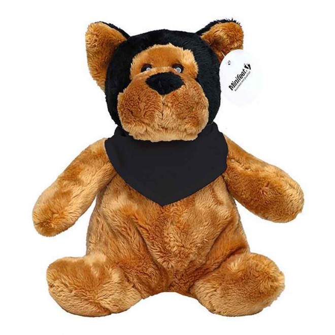PELUCHE CHIEN PERSONNALISABLE 'WOOFI BANDANA' - noir