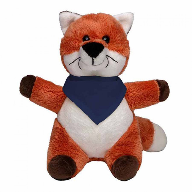 PELUCHE RENARD PERSONNALISABLE 'FOXA BANDANA' - bleu foncé