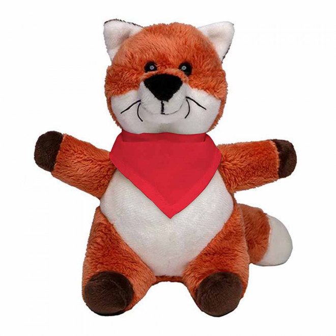 PELUCHE RENARD PERSONNALISABLE 'FOXA BANDANA' - rouge