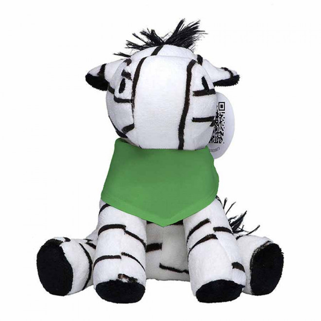 PELUCHE ZEBRE PERSONNALISABLE 'CEBRA BANDANA' - vert clair