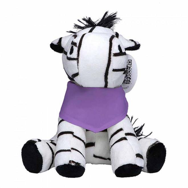 PELUCHE ZEBRE PERSONNALISABLE 'CEBRA BANDANA' - violet