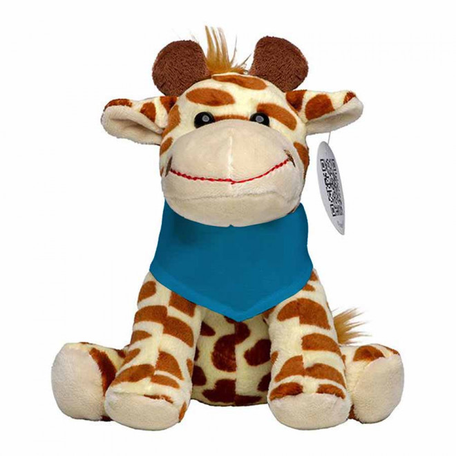 PELUCHE GIRAFE PERSONNALISABLE 'MANNY BANDANA' - turquoise