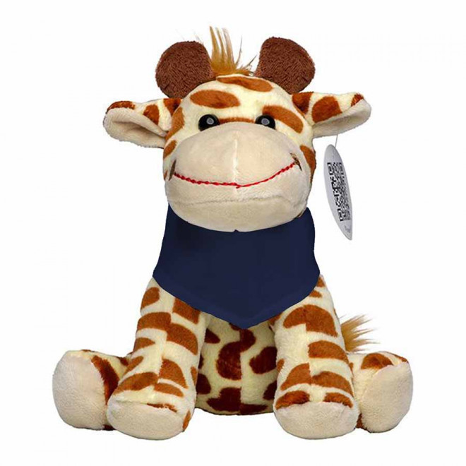 PELUCHE GIRAFE PERSONNALISABLE 'MANNY BANDANA' - bleu foncé