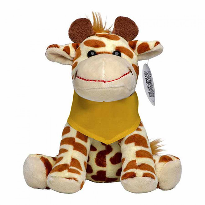 PELUCHE GIRAFE PERSONNALISABLE 'MANNY BANDANA' - jaune