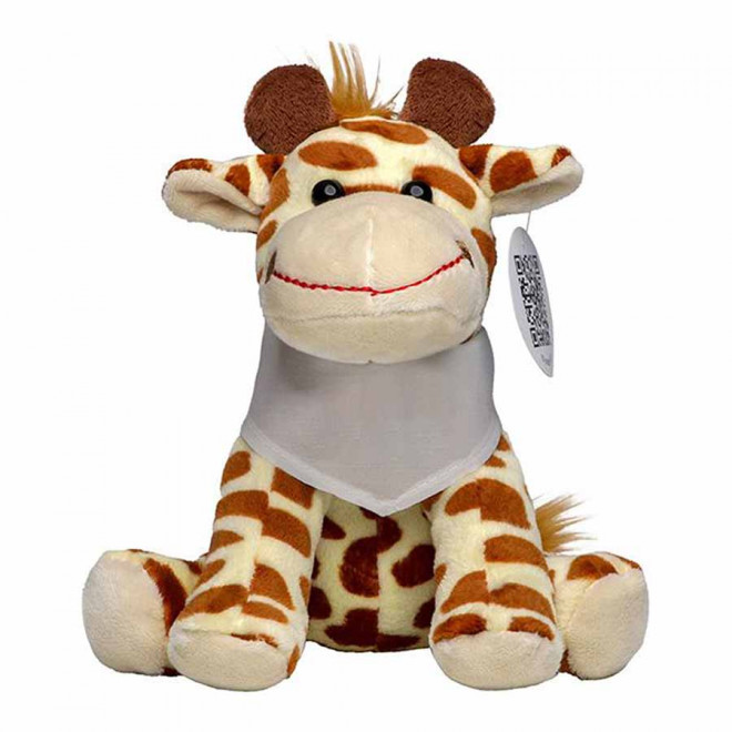 PELUCHE GIRAFE PERSONNALISABLE 'MANNY BANDANA' - naturel