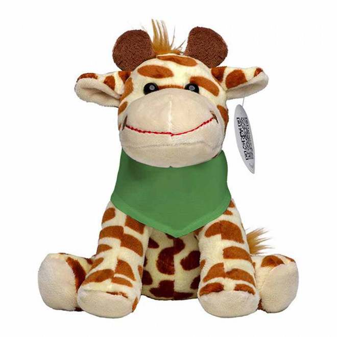 PELUCHE GIRAFE PERSONNALISABLE 'MANNY BANDANA' - vert clair