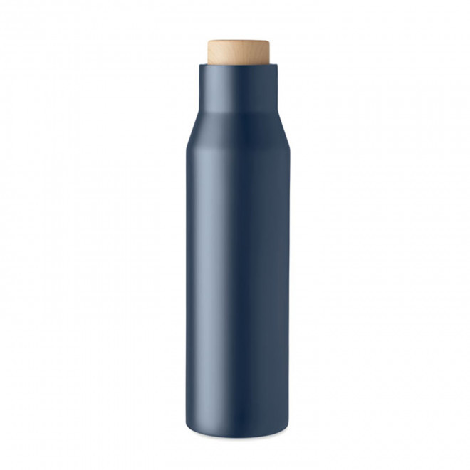 BOUTEILLE PERSONNALISÉE ISOTHERME À DOUBLE PAROI 500ML 'HALVAR' - bleu marine