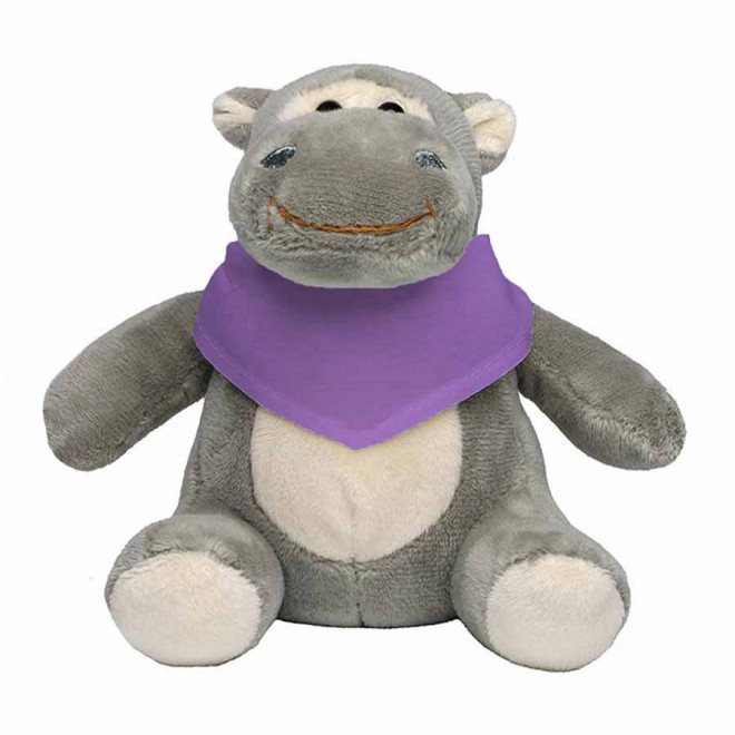 PELUCHE HIPPOPOTAME PERSONNALISABLE 'HEPPO BANDANA' - violet