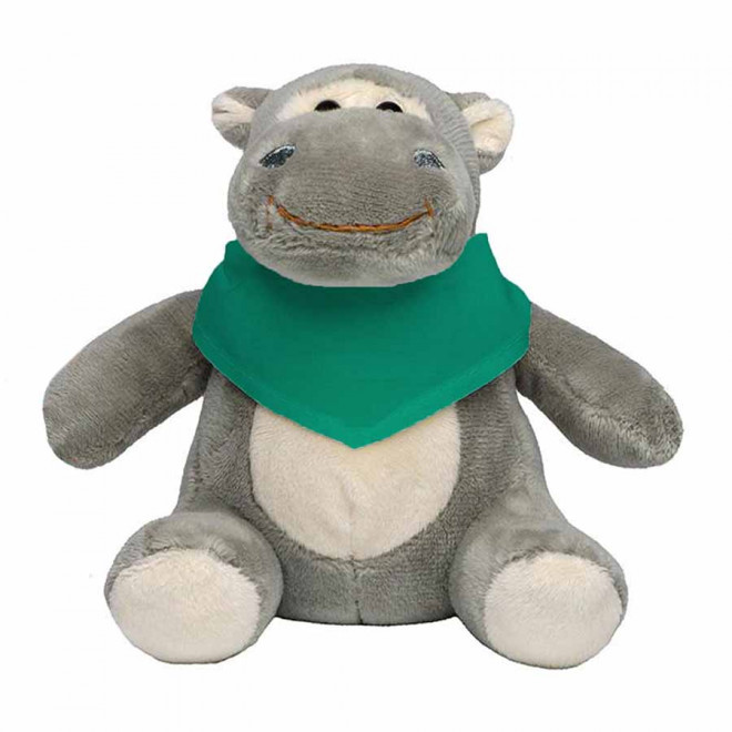 PELUCHE HIPPOPOTAME PERSONNALISABLE 'HEPPO BANDANA' - vert