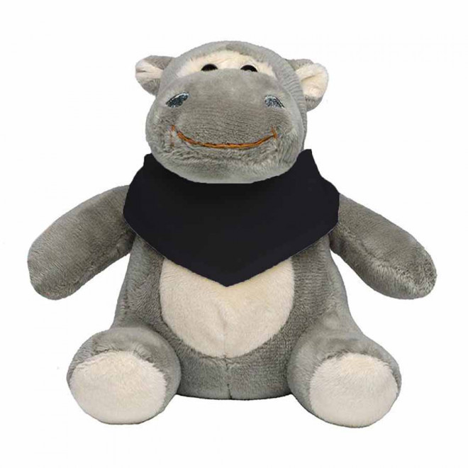 PELUCHE HIPPOPOTAME PERSONNALISABLE 'HEPPO BANDANA' - noir